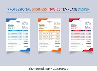Professional business invoice template design