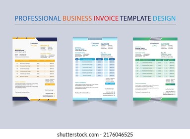 Professional business invoice template design