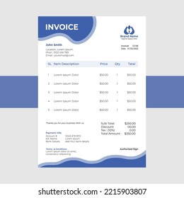 Professional Business Invoice Template Design.