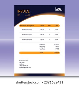 professional business invoice template design