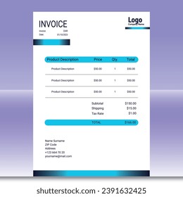 professional business invoice template design