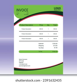 professional business invoice template design
