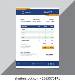 Professional Business Invoice Template - Modern and Customizable Design