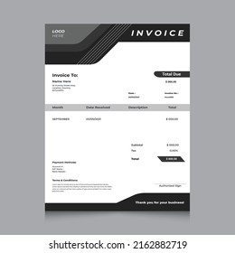 Professional business invoice template. Invoice for your company, business. Print ready invoice template