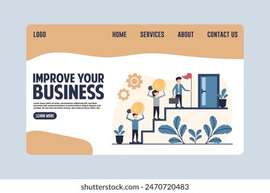 Professional Business Landing Page Design Illustration
