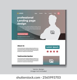 professional  business  landing page, web home page design template.