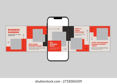 Carrusel de aprendizaje de negocios de Profesional Post Design Plantilla