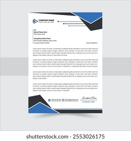 Professional business letterhead design for corporate company. Letter head stationery layout design.