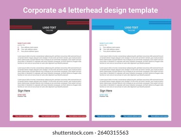 Professional business letterhead design for corporate company. letterhead design. Letter head stationery layout design.

