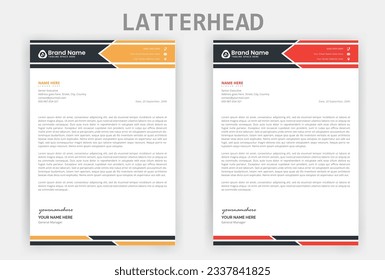 Professional business letterhead design. Simple  creative modern corporate letterhead template