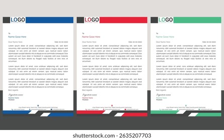 Professional business letterhead with minimalist style and structured format, Bundle perfect for company correspondence, official memos, and branding needs
