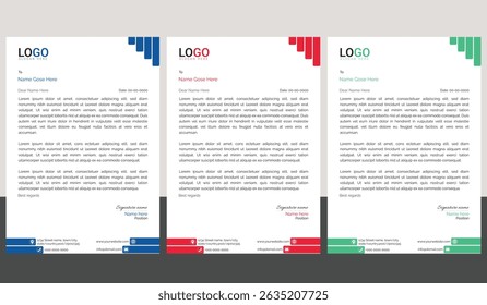 Professional business letterhead with minimalist style and structured format, Bundle perfect for company correspondence, official memos, and branding needs