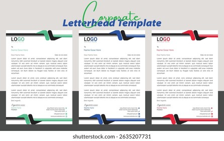 Professional business letterhead with minimalist style and structured format, Bundle perfect for company correspondence, official memos, and branding needs