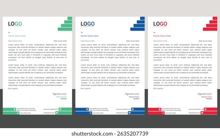 Professional business letterhead with minimalist style and structured format, Bundle perfect for company correspondence, official memos, and branding needs