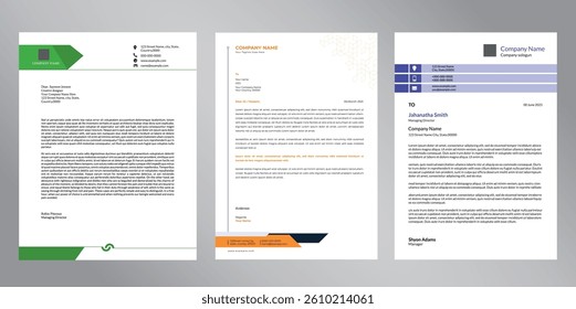 Professional Business Letterhead Template  . Create a strong brand impression with a clean, customizable business letterhead template. Ideal for official documents, invoices, and corporate.