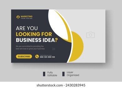 Professional business marketing youtube thumbnail web banner post template