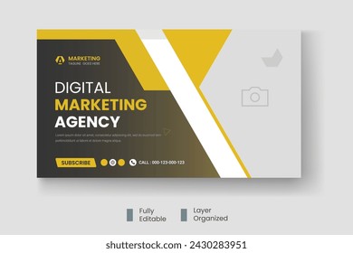 Professional business marketing youtube thumbnail web banner post template