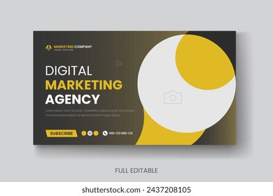 Professional business marketing youtube thumbnail web banner post template