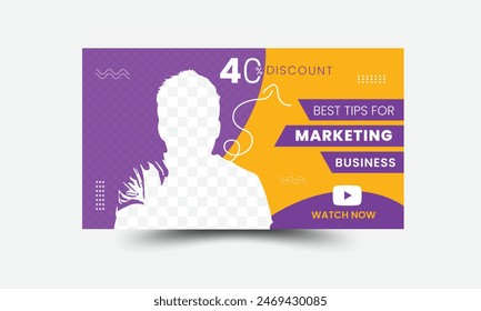 Professional business marketing youtube thumbnail web banner post template