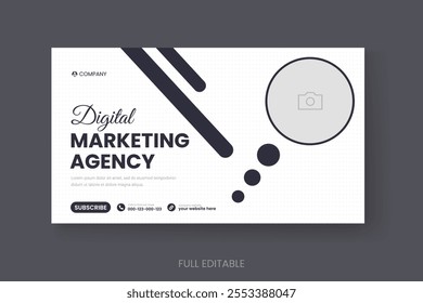 Professional business marketing youtube thumbnail web banner post template