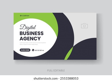 Professional business marketing youtube thumbnail web banner post template