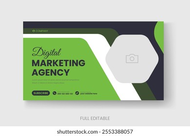 Professional business marketing youtube thumbnail web banner post template