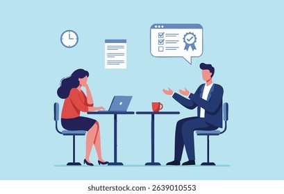 Professional Business Meeting Collaboration, Strategy, and Effective Communication in the Modern Workplace. A productive discussion between colleagues, showcasing teamwork and problem-solving.