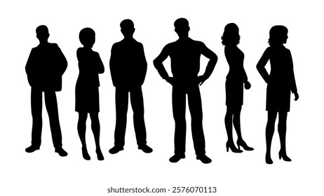 Professional Business People Silhouettes in Formal Attire