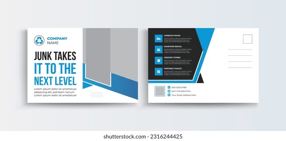 Professional Business Postcard, Creative Junk Removal ads, trash removal banner design template, Event Card layout, Invitation card, Direct Mail EDDM template