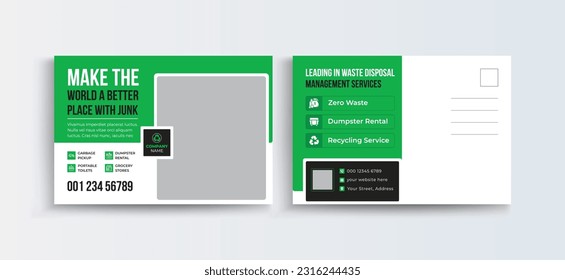 Professional Business Postcard, Creative Junk Removal ads, trash removal banner design template, Event Card layout, Invitation card, Direct Mail EDDM template