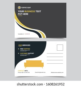 Professional Business Postcard Design Template Vector white postcard illustration eps10