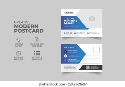 Professional business postcard design template, event card design, corporate EDDM postcard template, invitation design 