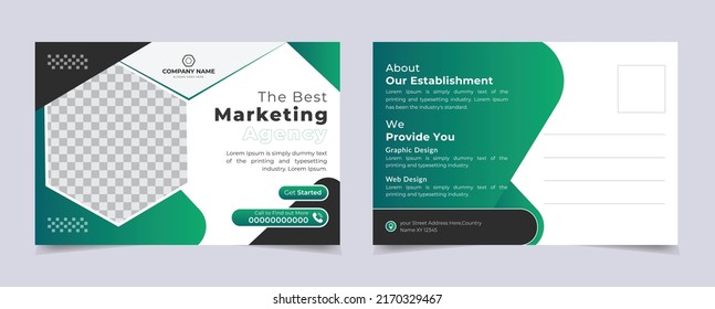 professional business postcard or EDDM postcard design template for your business agency