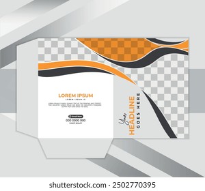 professional business presentation folder or creative file folder design template
