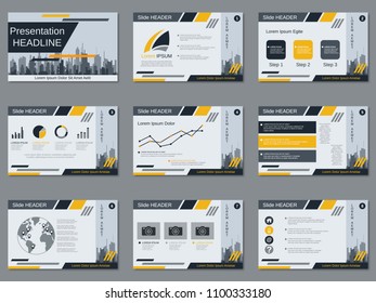 Professional Business Presentation, Slide Show, Infographic Elements, Brochure Vector Design Template