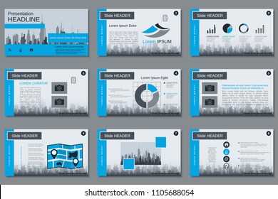 Professional business presentation, slide show, infographic elements, brochure vector design template