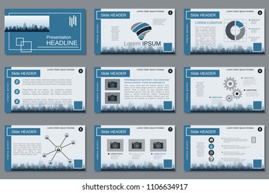 Professional business presentation, slide show, infographic elements, annual report, brochure vector design