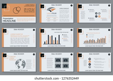Professional business presentation, slide show, infographic elements, annual report, brochure vector design