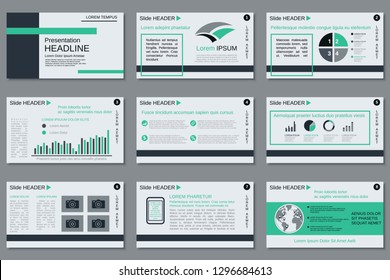 Professional business presentation, slide show, infographic elements, annual report, brochure vector design