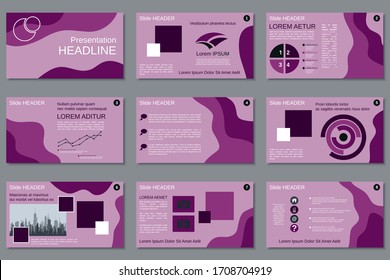 Professional business presentation, slide show, infographic elements, annual report, brochure vector design