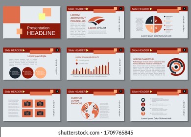 Professional business presentation, slide show, infographic elements, annual report, brochure vector design