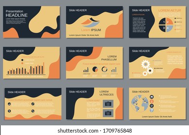 Professional business presentation, slide show, infographic elements, annual report, brochure vector design
