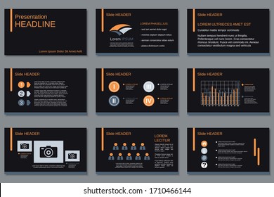 Professional business presentation, slide show, infographic elements, annual report, brochure vector design