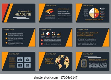 Professional business presentation, slide show, infographic elements, annual report, brochure vector design