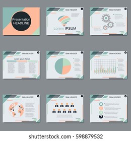 Professional business presentation, slide show vector design template