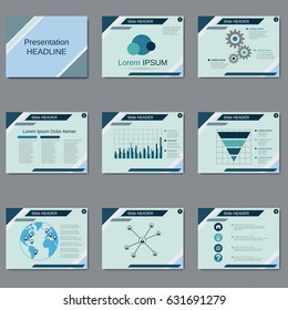 Professional business presentation, slide show vector design template