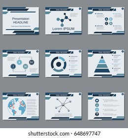 Professional business presentation, slide show vector design template