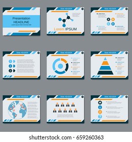 Professional business presentation, slide show vector design template
