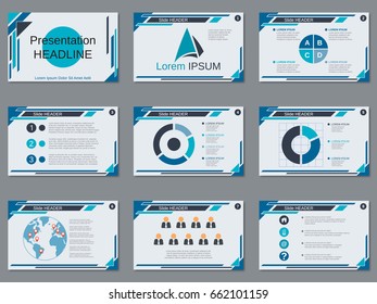 Professional business presentation, slide show vector design template