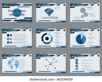 Professional business presentation, slide show vector design template